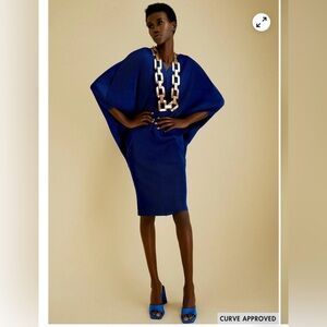 Kate Hewko Batwing Glam Dress in Deep Jewel Blue